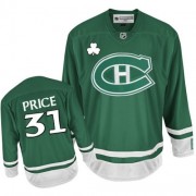 Reebok Montreal Canadiens 31 Men's Carey Price Green Authentic St Patty's Day NHL Jersey