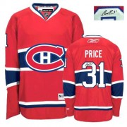 Reebok Montreal Canadiens 31 Men's Carey Price Red Authentic Home Autographed NHL Jersey