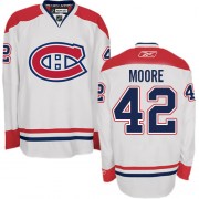 Reebok Montreal Canadiens 42 Men's Dominic Moore White Authentic Away NHL Jersey