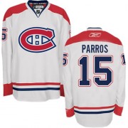 Reebok Montreal Canadiens 15 Men's George Parros White Authentic Away NHL Jersey