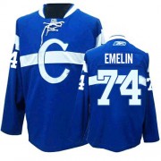 Reebok Montreal Canadiens 74 Men's Alexei Emelin Blue Premier Third NHL Jersey