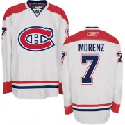 Reebok Montreal Canadiens 7 Men's Howie Morenz White Premier Away NHL Jersey