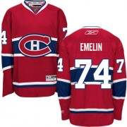 Reebok Montreal Canadiens 74 Men's Alexei Emelin Red Premier Home NHL Jersey