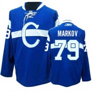 Reebok Montreal Canadiens 79 Men's Andrei Markov Blue Authentic Third NHL Jersey