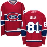 Reebok Montreal Canadiens 81 Men's Lars Eller Red Authentic Home NHL Jersey