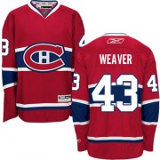 Reebok Montreal Canadiens 43 Men's Mike Weaver Red Authentic Home NHL Jersey