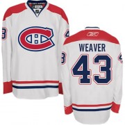 Reebok Montreal Canadiens 43 Men's Mike Weaver White Authentic Away NHL Jersey