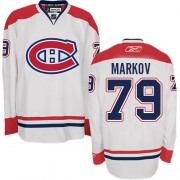 Reebok Montreal Canadiens 79 Men's Andrei Markov White Premier Away NHL Jersey