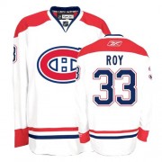 Reebok Montreal Canadiens 33 Men's Patrick Roy White Authentic Away NHL Jersey