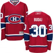 Reebok Montreal Canadiens 30 Men's Peter Budaj Red Authentic Home NHL Jersey