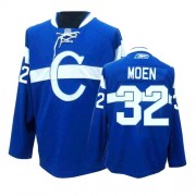 Reebok Montreal Canadiens 32 Men's Travis Moen Blue Premier Third NHL Jersey