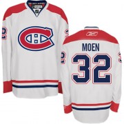 Reebok Montreal Canadiens 32 Men's Travis Moen White Premier Away NHL Jersey