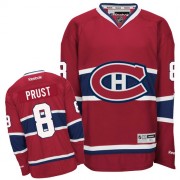 Reebok Montreal Canadiens 8 Men's Brandon Prust Red Authentic Home NHL Jersey