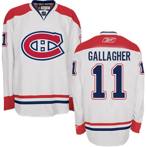 Reebok Montreal Canadiens 11 Men's Brendan Gallagher White Authentic Away NHL Jersey
