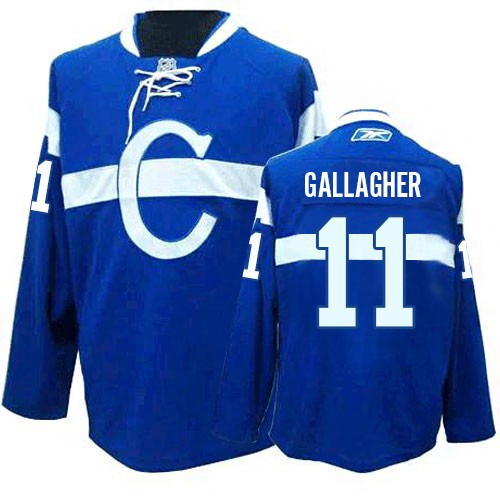 Reebok Montreal Canadiens 11 Youth Brendan Gallagher Blue Authentic Third NHL Jersey