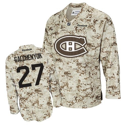 Reebok Montreal Canadiens 27 Men's Alex Galchenyuk Camouflage Premier NHL Jersey